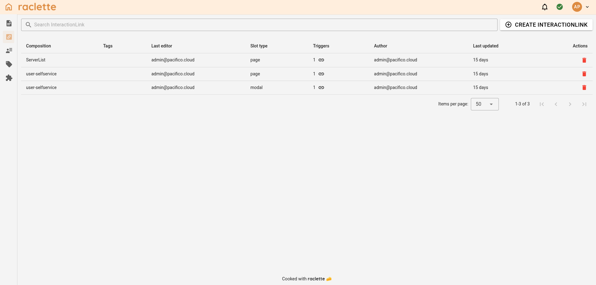 Interaction Link List